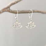 Silver Water lily Floral Earrings dangle