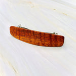 Large Curly Koa wood barrette, Luxury wood 5th Anniversary Gift Hawaiian