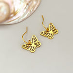Butterfly Earrings Dangle Silver, Gold