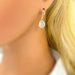 Leaf Fern Earrings Huggie Hoops dangle Sterling Silver lightweight botanical plant earrings Handmade Jewelry gift for gardener sister friend