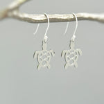 Sea Turtle Earrings dangle Silver
