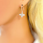 Dainty Honey Bee Earrings dangle Gold, Silver