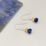 Lapis Earrings dangle gold sterling silver dangly citrine handmade blue gemstone handmade jewelry September birthstone gift for mom daughter