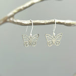 Silver Butterfly Earrings Dangle