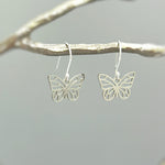Silver Butterfly Earrings Dangle