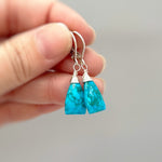 Turquoise Earrings dangle Silver, 14k Gold leverback dangly handmade blue gemstone birthstone jewelry gift for wife mom