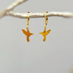 Hummingbird Earrings dangle Silver Bird Jewelry Gold Fill unique gift for mom, nature, bird lover, wife Handmade dangly lightweight sterling