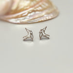 Swallow Bird Earrings Stud silver