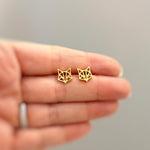 Origami Fox Earrings in Gold Gift for animal loves waterproof earrings