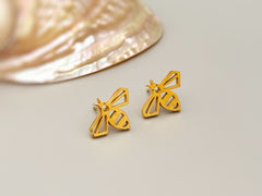 Dainty Bumble Bee Stud Earrings gold, silver, and rose gold handmade boho jewelry gift for nature lovers unique trendy gifts for nature lover granddaughter