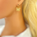 Butterfly Earrings Dangle Silver, Gold