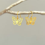 Butterfly Earrings Dangle Silver, Gold