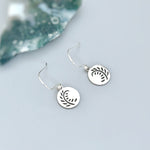 Leaf Fern Earrings Huggie Hoops dangle Sterling Silver lightweight botanical plant earrings Handmade Jewelry gift for gardener sister friend