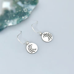 Silver Fern Leaf Earring for women dangly lightweight everyday earrings with French hook ear wires of leverbacks great gifts for plant moms, gardeners, and nature lovers