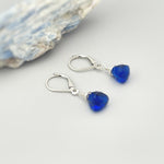 Sapphire Blue dangling earrings in sterling silver, 14k gold, or rose gold kyanite blue quartz gemstone September birthstone jewelry for women