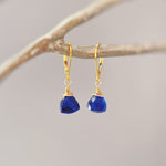 Sapphire Blue dangling earrings in 14k gold, sterling silver or rose gold kyanite blue quartz gemstone September birthstone jewelry for women