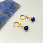 Lapis Earrings dangle gold sterling silver dangly citrine handmade blue gemstone handmade jewelry September birthstone gift for mom daughter