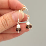 Smoky Quartz Freshwater Pearl Earrings dangle Sterling Silver gold dangly handmade gemstone handmade jewelry gift for wife, mom, daughter