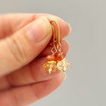 Dangly Citrine and Sunstone Drop Earrings in gold or sterling silver handmade orange yellow gemstone jewelry November Birthstone mom gift