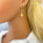 Boho Mushroom Earrings dangle gold