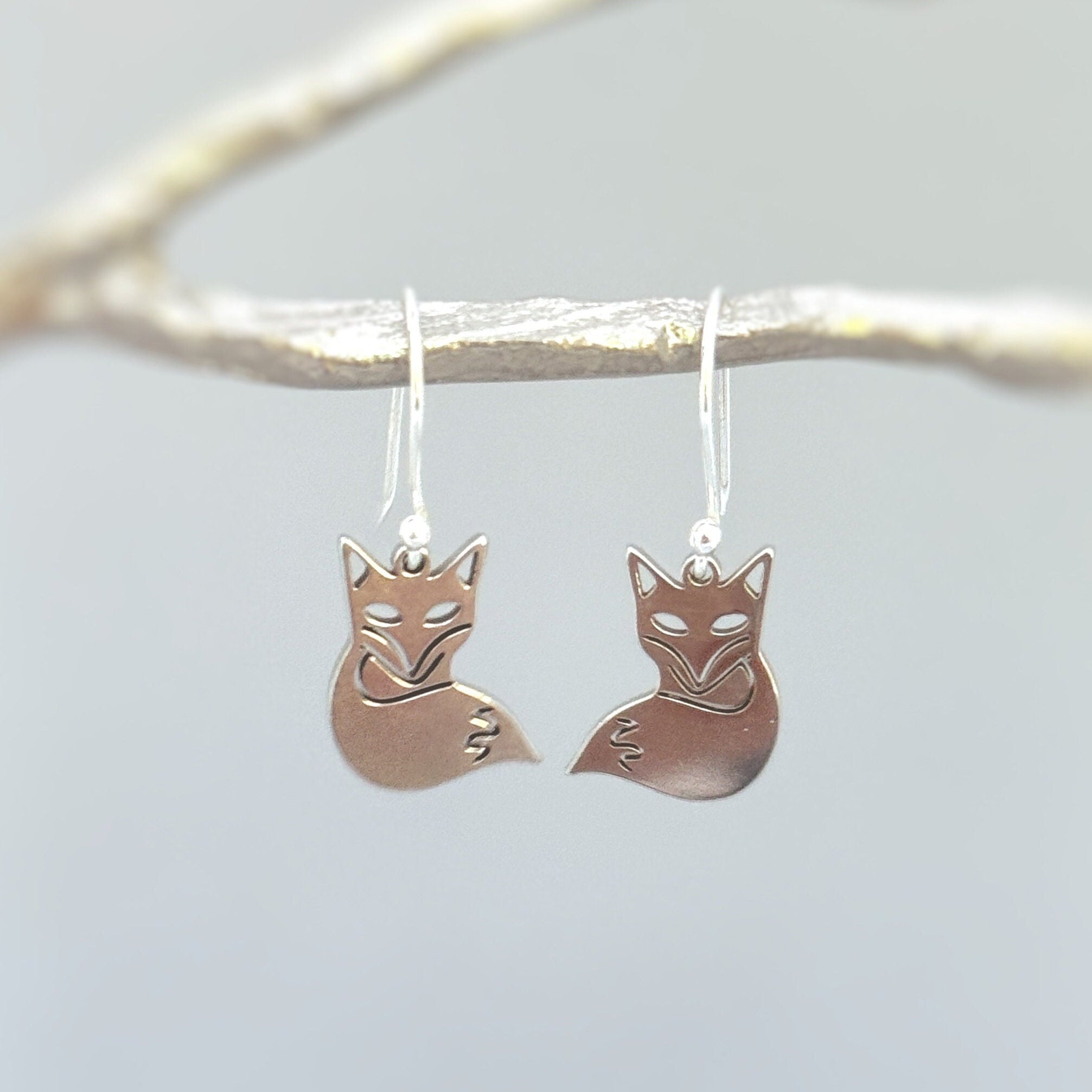 Silver Fox Earrings Dangle