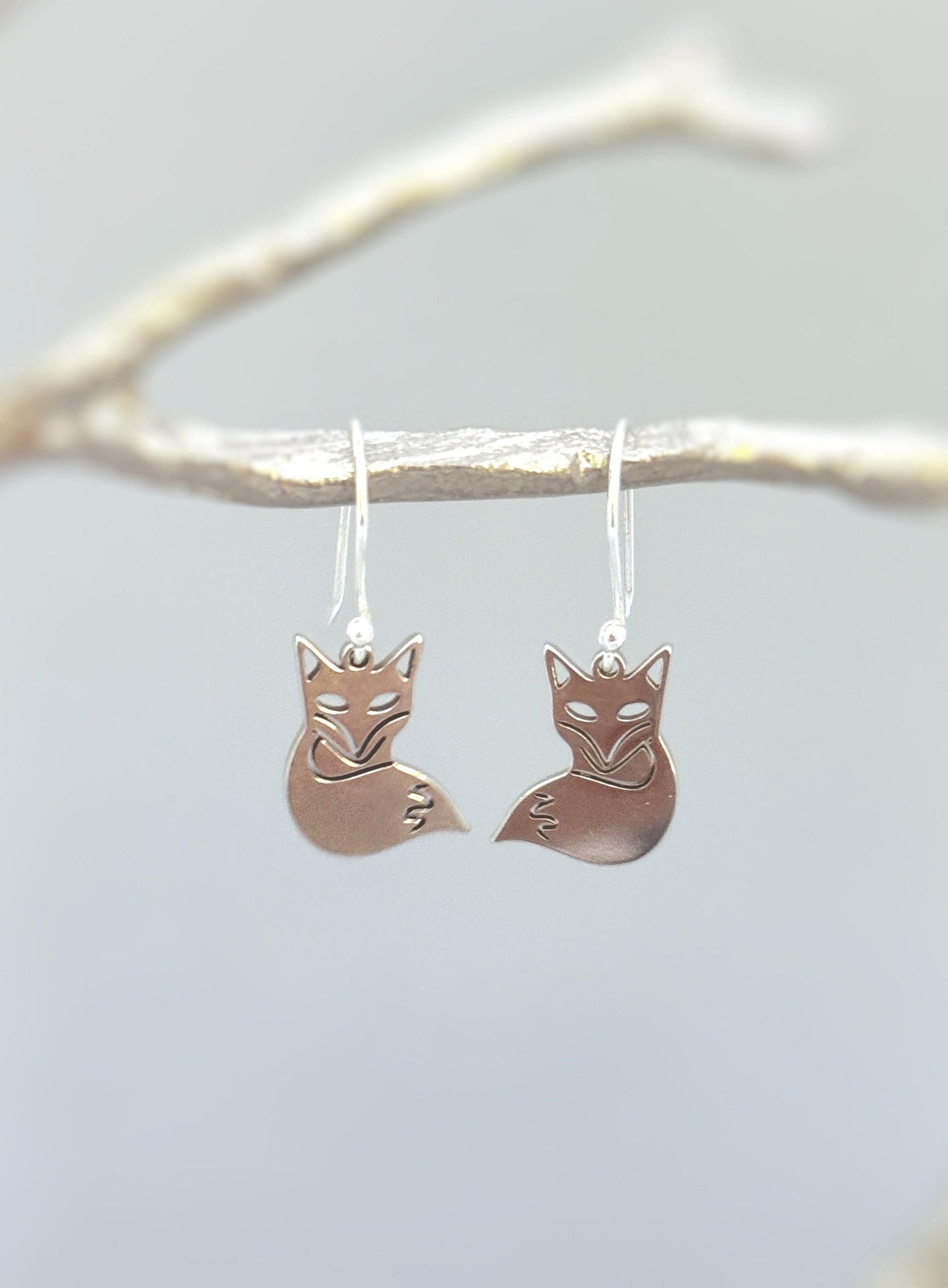 Silver Fox Earrings Dangle