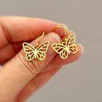 Butterfly Earrings Dangle Silver, Gold