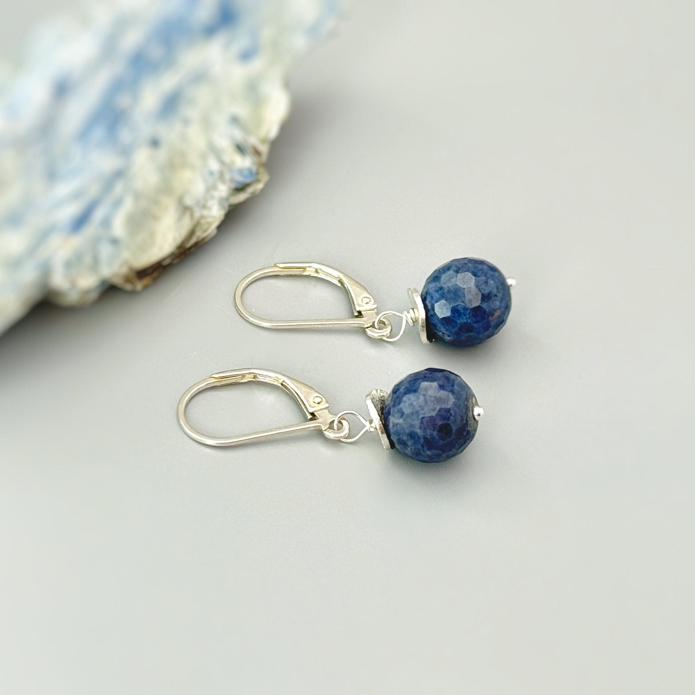 Genuine Blue Sapphire Earrings in 14k gold, sterling silver, or rose gold fill