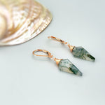 Moss Agate Earrings in Rose Gold Fill, 14k Gold Fill, and Sterling Silver