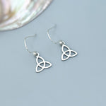 Celtic Trinity Knot Earrings Sterling Silver Dangle Leverback