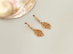 Peacock Feather Earrings dangle Rose Gold, silver, gold Bird Jewelry unique gift nature lover bird watcher handmade jewelry for mom, sister