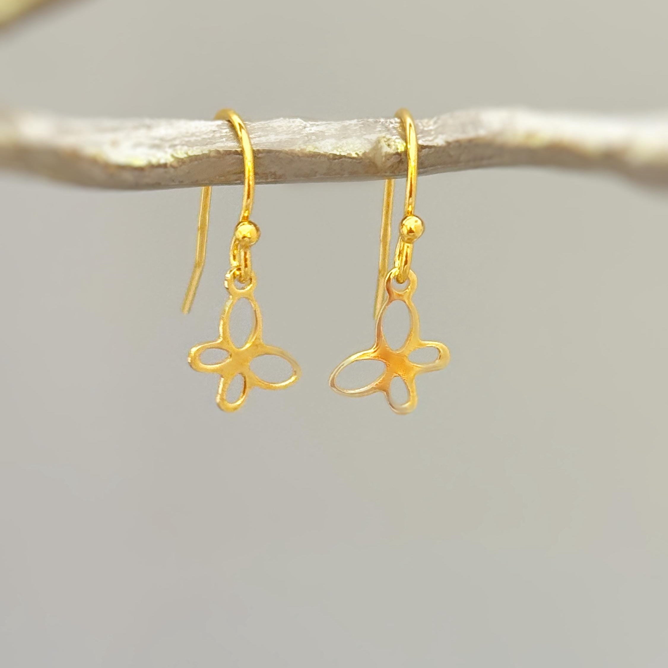 Dainty Butterfly Earrings Dangle Gold, Silver, Rose Gold fun animal Jewelry gifts for daughter, granddaughter, sister, gardener nature lover