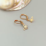Dainty Butterfly Earrings Dangle Rose Gold, Silver, Gold