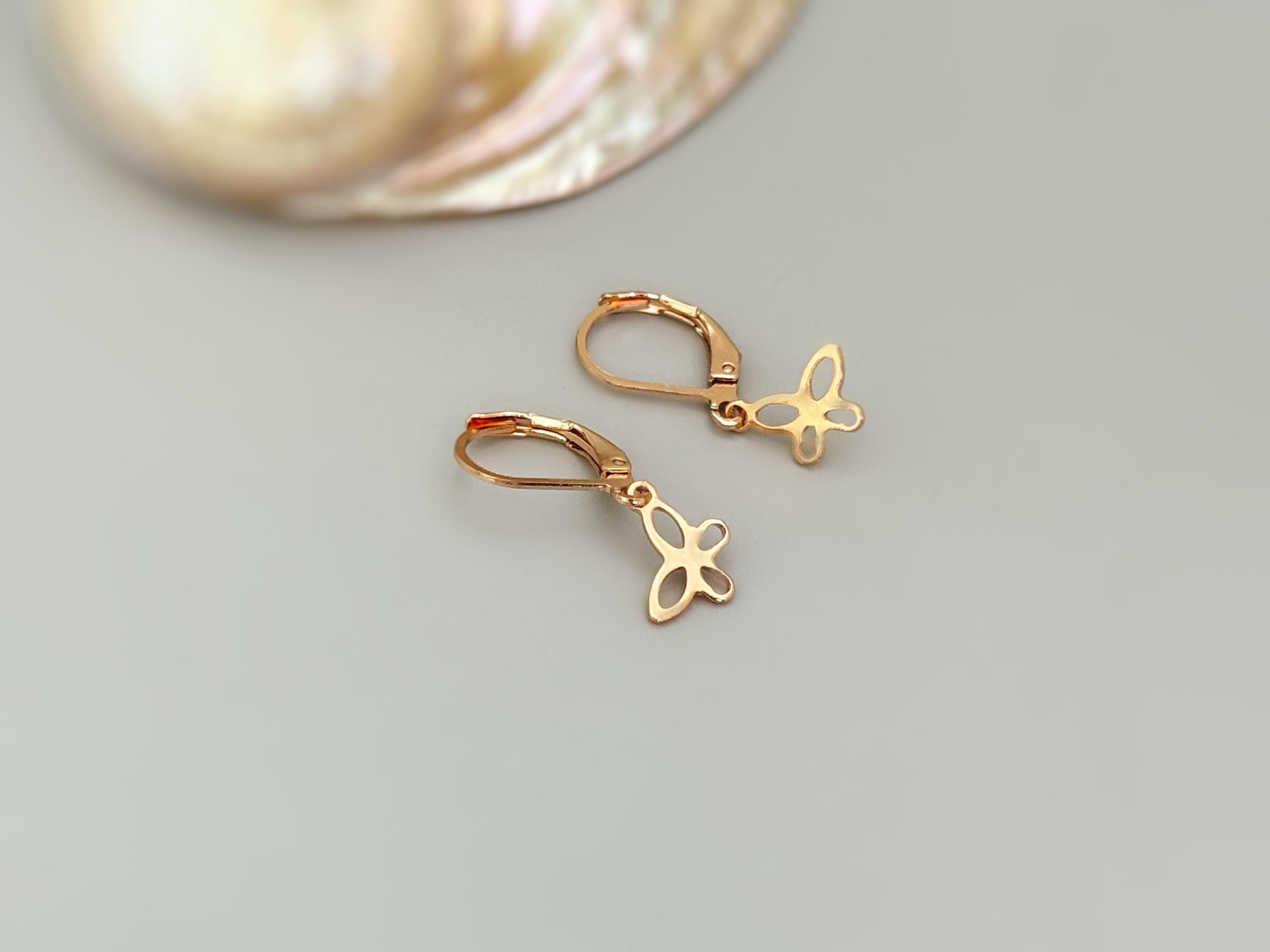 Dainty Butterfly Earrings Dangle Rose Gold, Silver, Gold fun animal Jewelry gifts for daughter, granddaughter, sister, gardener nature lover