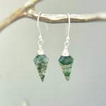 Moss Agate Earrings in Rose Gold Fill, 14k Gold Fill, and Sterling Silver