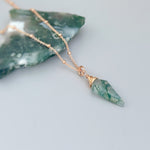 Moss Agate Necklace in Rose Gold Fill, Sterling Silver, or 14k Gold Fill