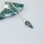 Moss Agate Necklace in Sterling Silver, 14k Gold Fill, or Rose Gold Fill