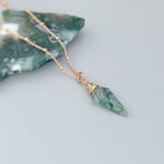 Moss Agate Necklace in Rose Gold Fill, Sterling Silver, or 14k Gold Fill