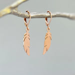 Boho Bird Feather Earrings dangle gold, sterling silver feather Jewelry unique gift for mom, nature, bird lover Handmade dangly long