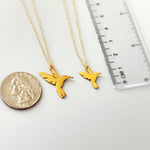 Hummingbird Necklace Silver, bird charm pendant necklace