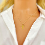 Hummingbird Necklace Silver, bird charm pendant necklace