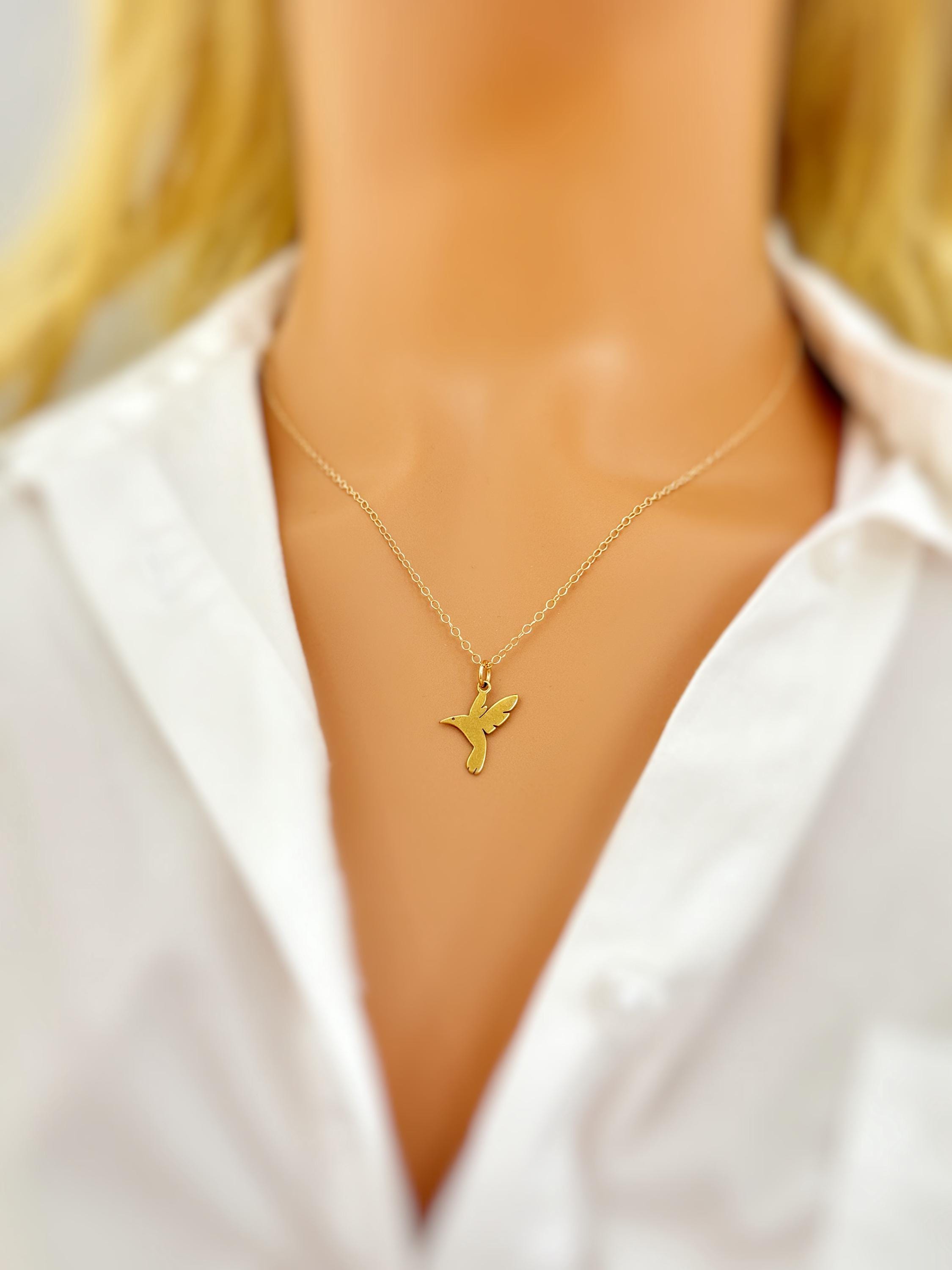 Hummingbird Necklace Gold