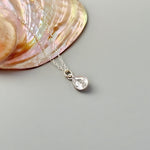 Dainty Silver Crystal Necklace handmade jewelry unique sparkly teardrop boho charm pendant gift for friend, granddaughter, mom, sister, wife