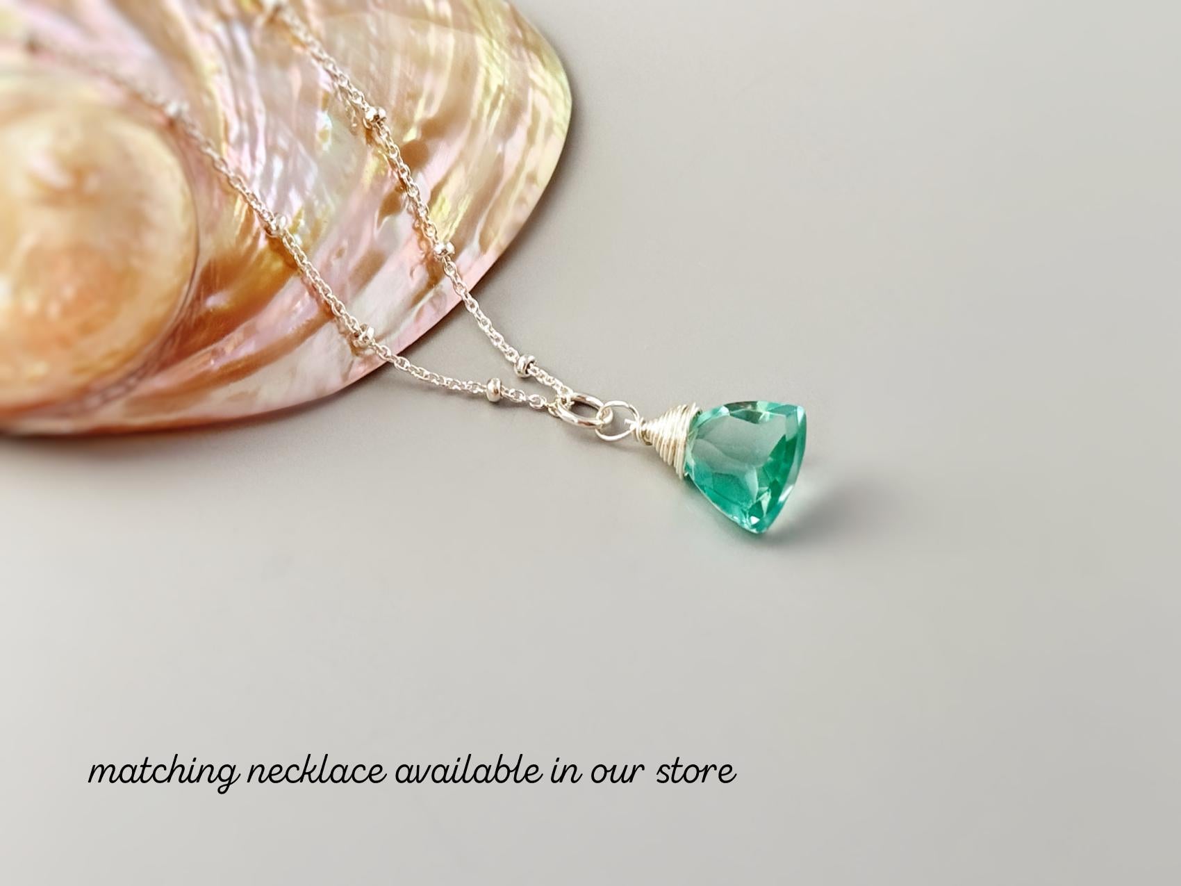 Dainty Aquamarine earrings dangle Sterling Silver, Gold, Rose Gold