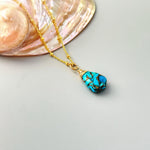 Copper Turquoise boho necklace Gold, Sterling Silver, Rose Gold dainty handmade birthstone jewelry layering blue gemstone pendant necklace