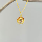 Gold Sunburst Crystal Necklace