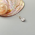 Dainty Crystal Tear Drop Necklace Gold, silver