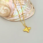 Dainty Honey Bee Necklace Gold, Sterling Silver