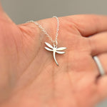 Dragonfly Necklace Sterling Silver 14k Gold, handmade boho handmade unique jewelry gift for nature lovers gardeners, sister, daughter, mom