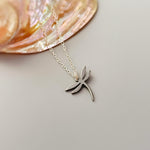 Dragonfly Necklace Sterling Silver 14k Gold, handmade boho handmade unique jewelry gift for nature lovers gardeners, sister, daughter, mom